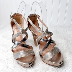 Aldo Heels Metalic Sandals C49